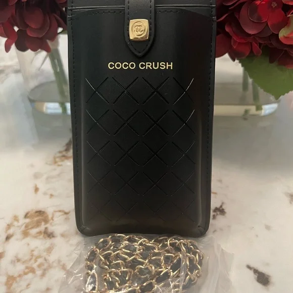NIB Chanel Coco Crush Black Cellphone Case/ Crossbody - Picture 3 of 9